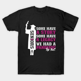 Pandemic Graduation | White And Violet Text Funny Graduation T-Shirt